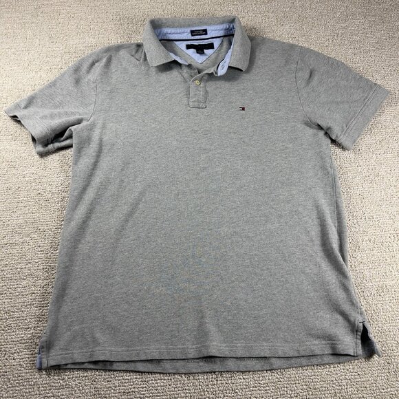 Tommy Hilfiger Logo Polo Shirt Gray Men’s Size XXL - Picture 1 of 7